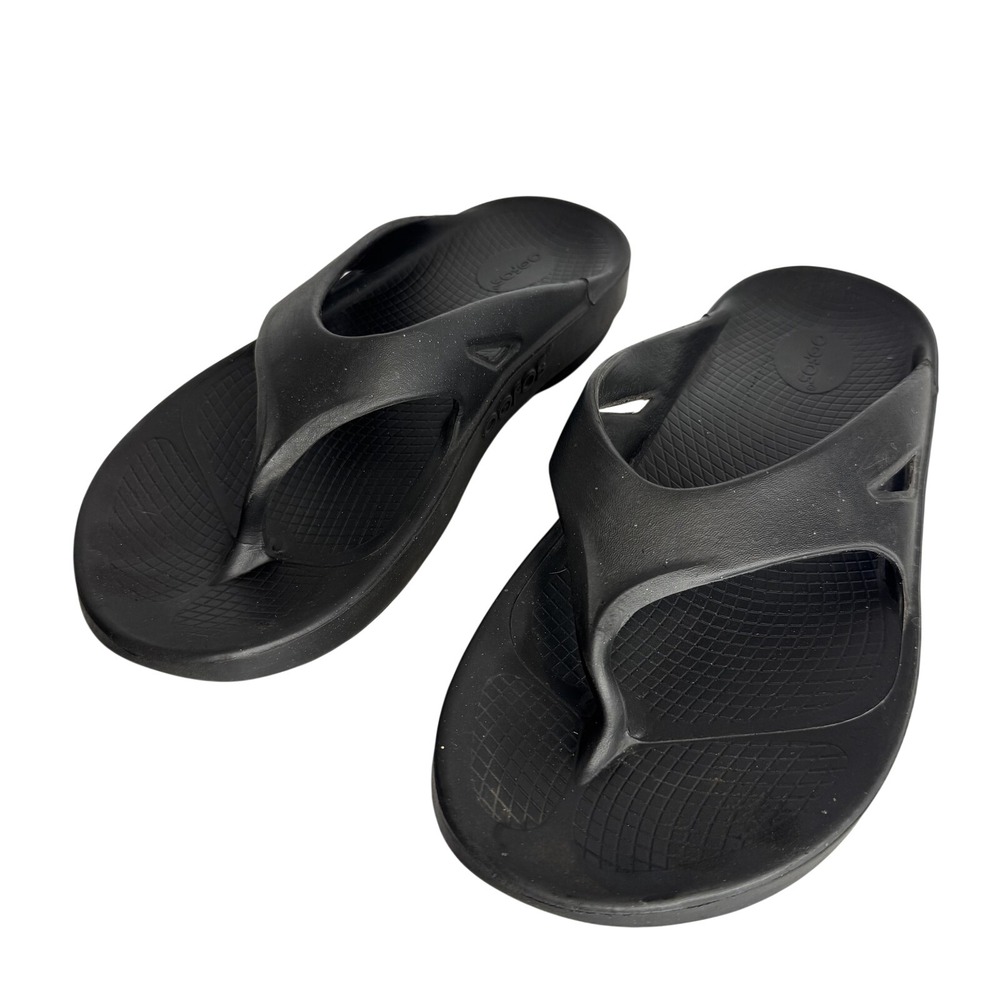 OOFOS Sandals Mens Size 12 Womens 14 Black OOriginal Recovery Flip Flop Thong